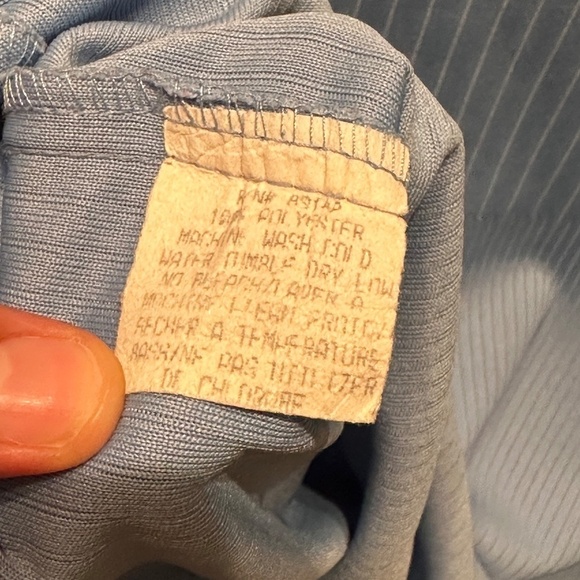 Anchor Blue Ribbed Shirt Baby Blue Medium 90s Fitted Eurotrash Classic - Picture 9 of 11